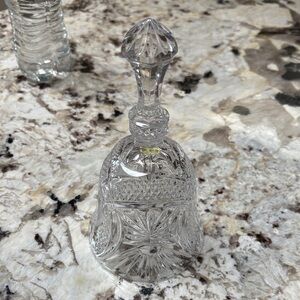 Cut Glass Crystal Bell with Faceted Handle